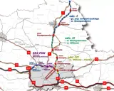 Mapa drogowa Polski z zaznaczonymi odcinkami dróg ekspresowych S52 i S7, węzłami i miastami.