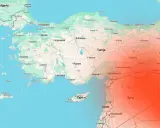 Mapa Turcji i okolic z zaznaczonymi granicami i regionami.