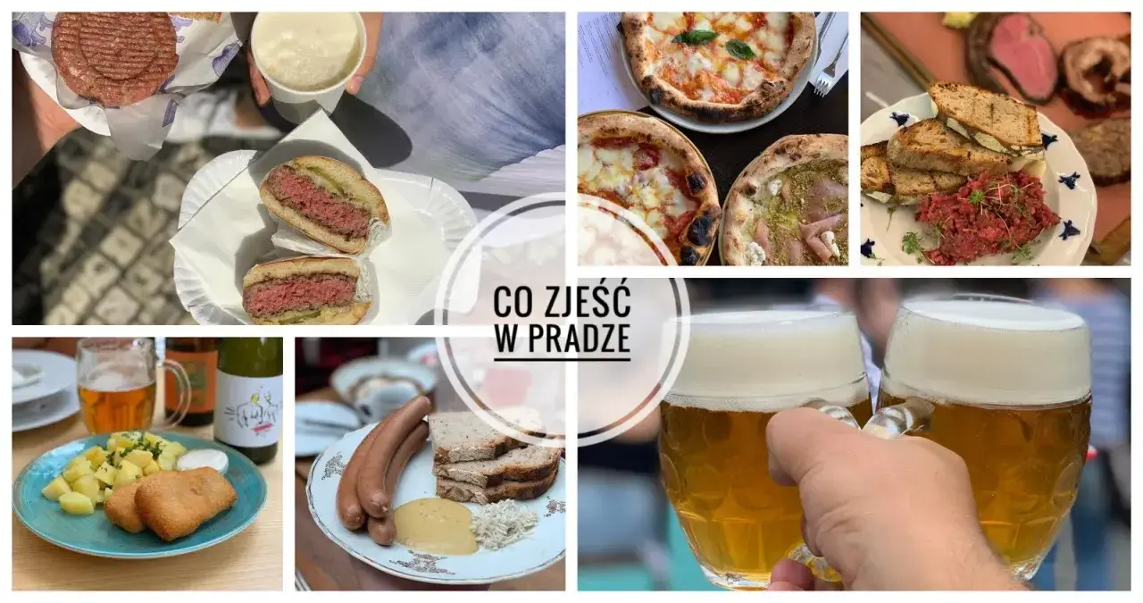 Smaczne jedzenie w Czechach: burgery, pizza, tatar, kiełbaski i piwo. Ceny w Czechach są przystępne.