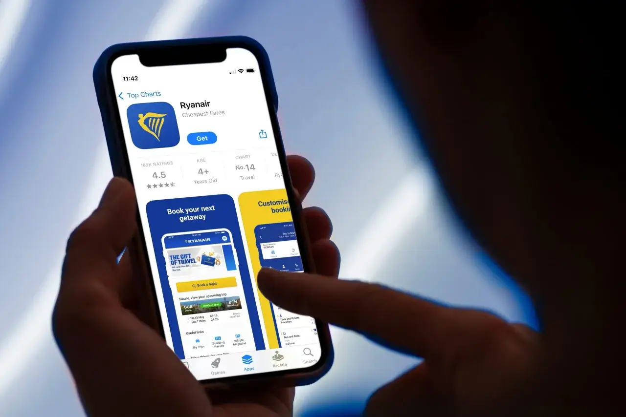 Ryanair aplikacja mobilna odprawa screenshot